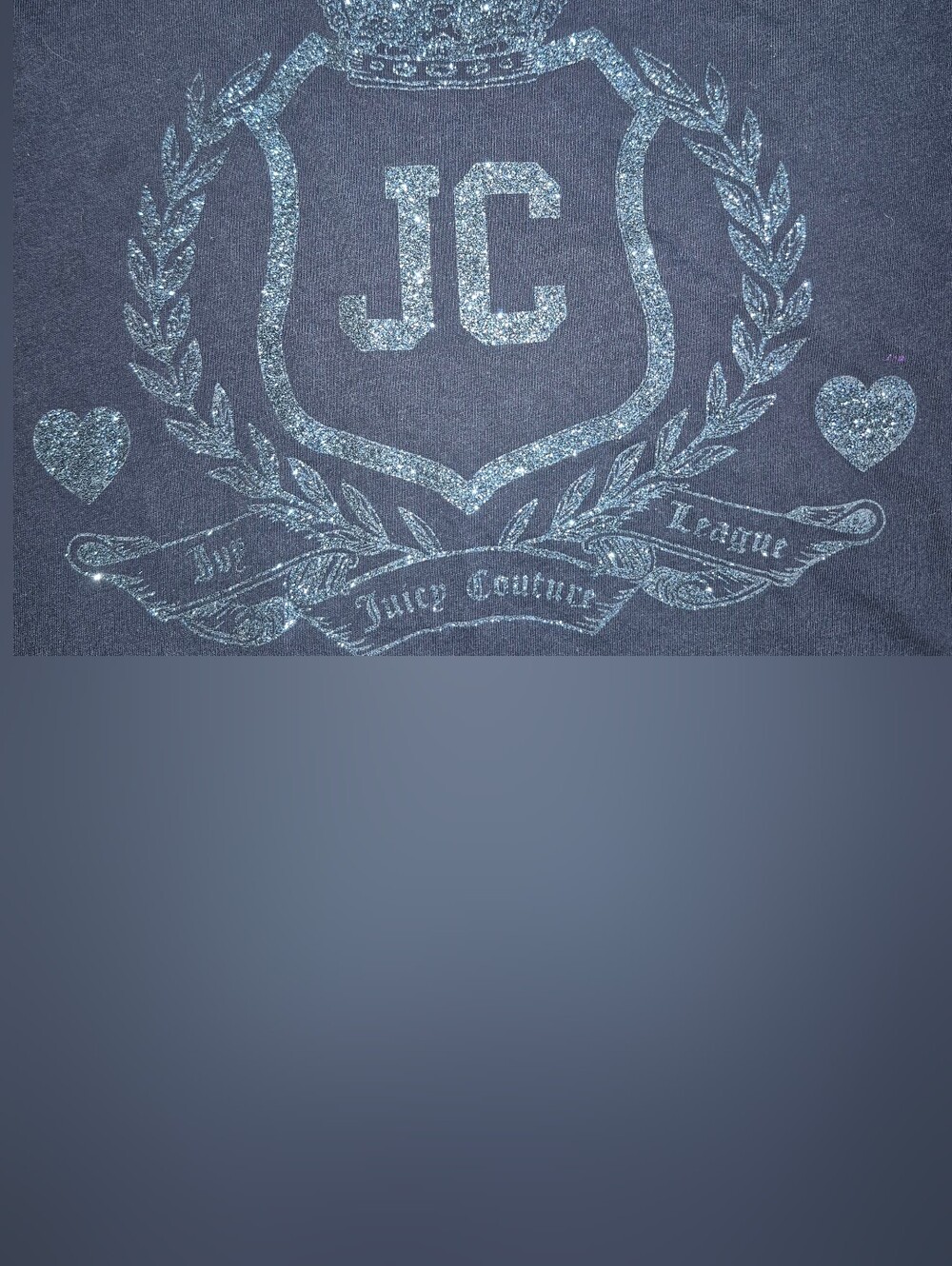 Juicy Couture Navy Blue Glitter Logo T Shirt - Picture 3 of 7